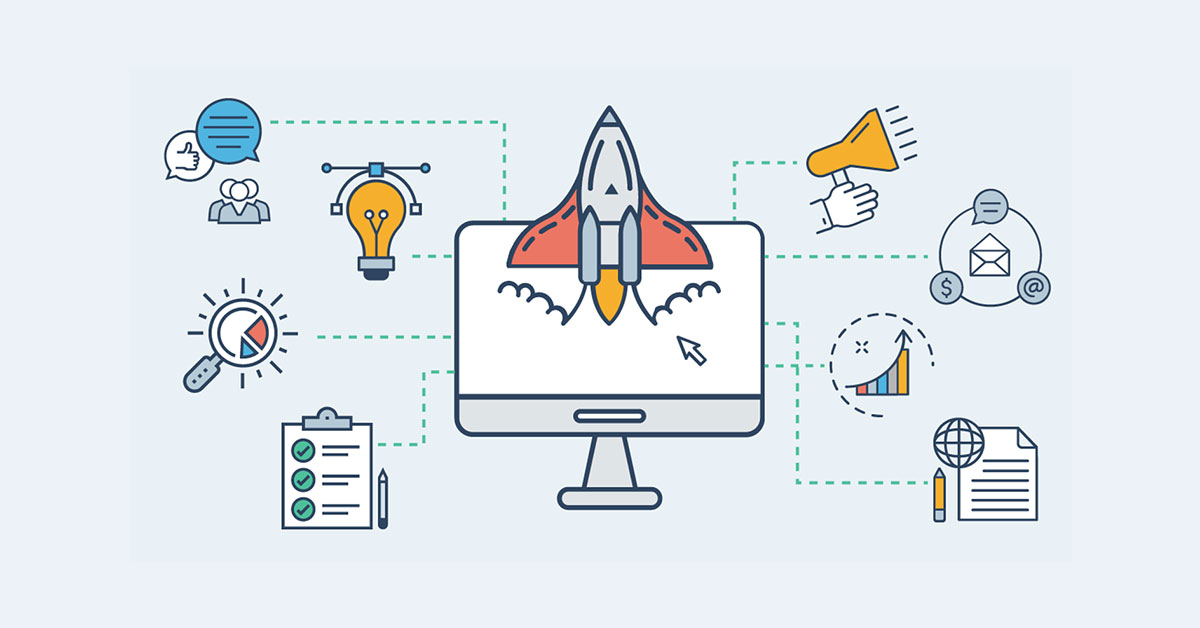 Schematics showing the concept of lead generation