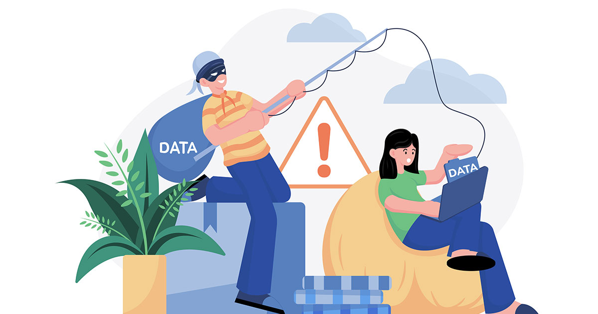 Phishing data theft illustration concept