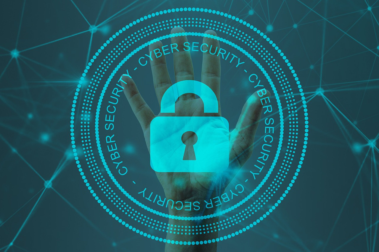 Padlock overlaying cyber security logo.
