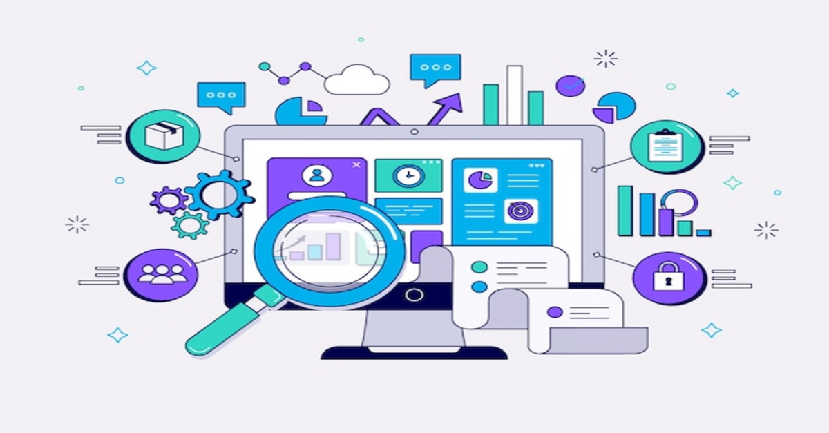 A vector illustration showing how ERP solutions optimize business operations