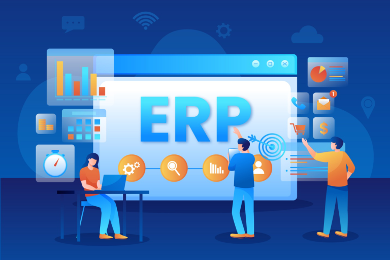 An infographic demonstrating how enterprise resource planning software like Sage allows companies to operate more efficiently