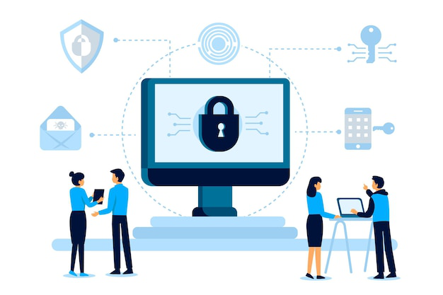 Graphical illustration to demonstrate how data encryption can protect various devices and applications