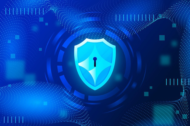 A blue shield signifying a protected system in the digital landscape