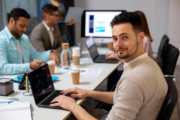 A man working in an IT firm