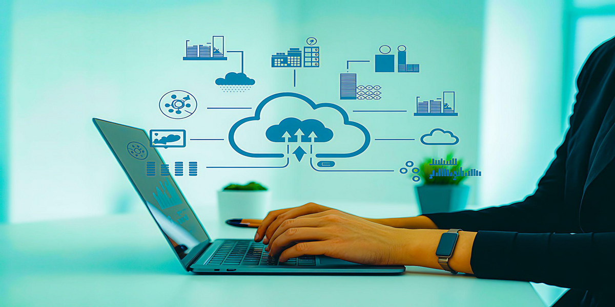 Professional using cloud ERP system illustrating Sage Intacct vs spreadsheets comparison for modern financial management