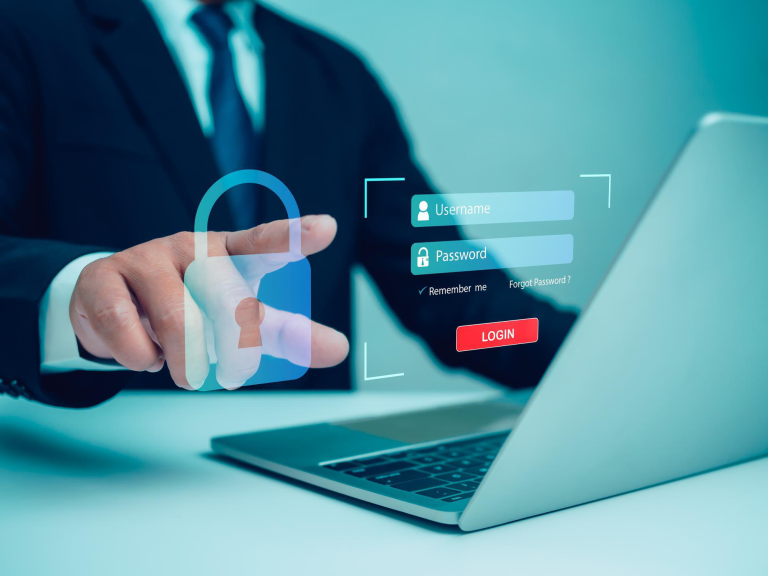 Business professional reviewing login access controls to strengthen system security and user governance.